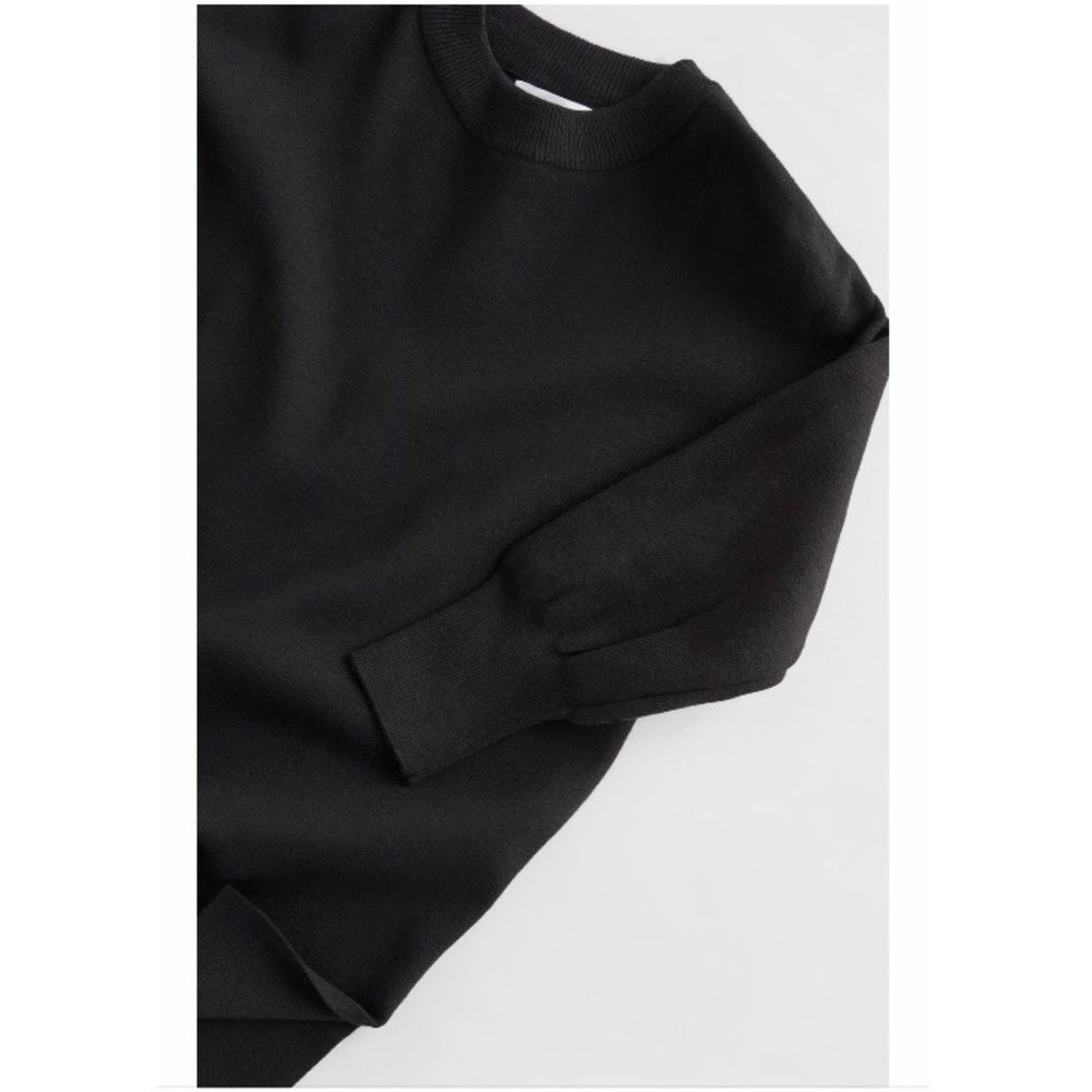 Black knit tunic sweater dress - Picture 3 of 6